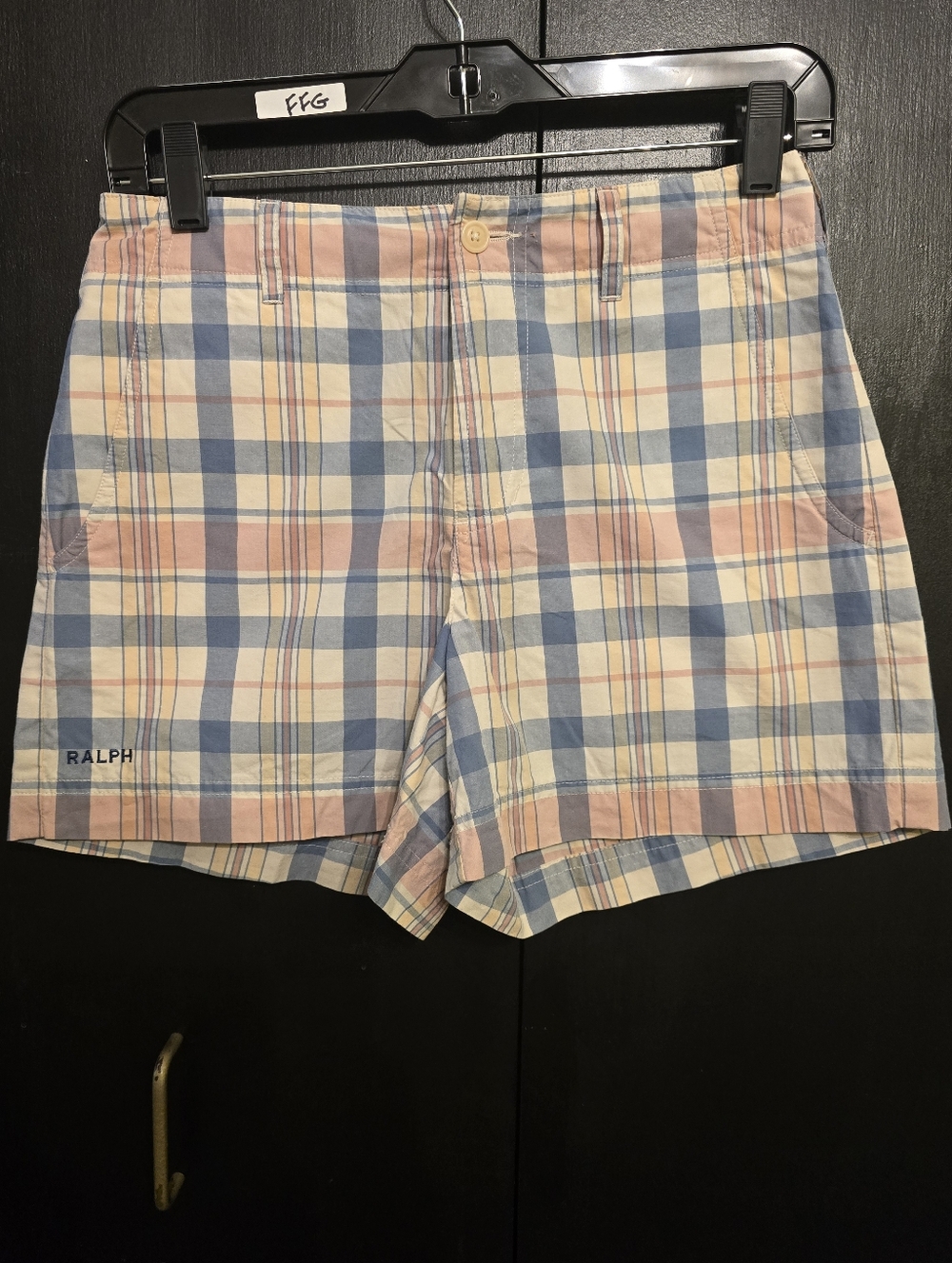 Ralph By Ralph Lauren Pastel Plaid Flat Front Shorts - Blue & Pink Size 2